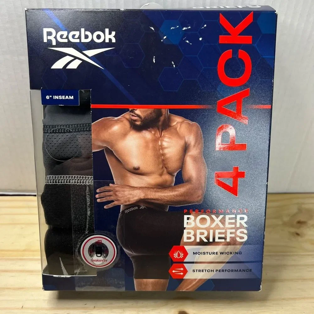 Reebok Performance Boxer Briefs Mens Size‎ Small 28-30 Black/Gray 6